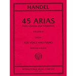 International Music Company IM1697 Handel - 45 Arias from Operas and Oratorios - Vol. III - for Voice and Piano (High)