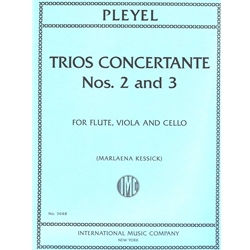 Pleyel, Ignace Trio Concertante Nos. 2 and 3 (D major/F major),
for Flute, Viola, and Cello (Kessick)