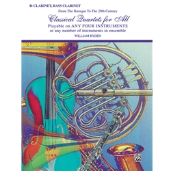 Classical Quartets for All for Clarinet, Bass Clarinet