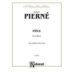 Pierné: Pièce in G Minor: Clarinet