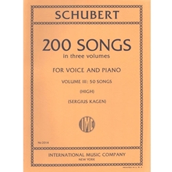 International Music Company IM2014 Schubert - 200 Songs in three volumes - Vol. III: 50 Songs - for Piano and Voice (High)