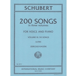 International Music Company IM2015 Schubert - 200 Songs in three volumes - Vol. III: 50 Songs - for Piano and Voice (Low)